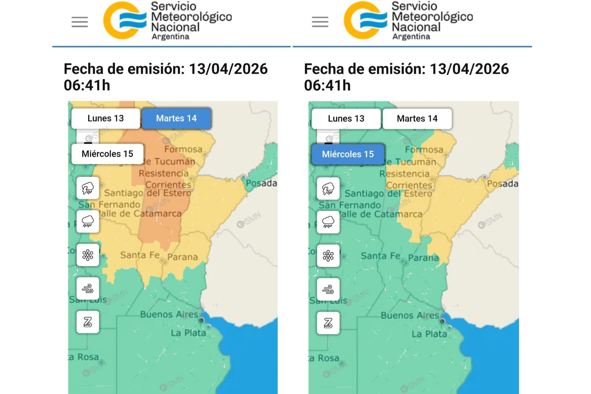 Emitieron una alerta amarilla por tormentas para este martes y miércoles en Entre Ríos | GENESIS24.NET > Portal Multimedia Líder en Noticias